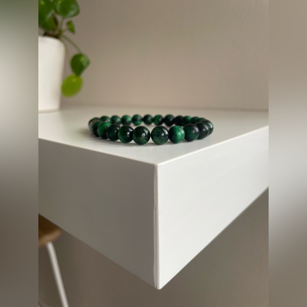 Malachite Crystal Beaded Bracelet